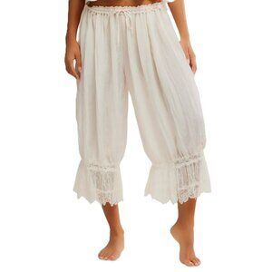 NEW Free People Intimately FP Forever Young Bloomer Capri Sleep Pants Lace Small